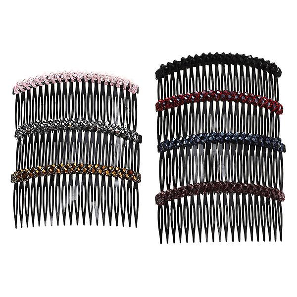 7 Pcs Combs Women Cellulose Hair Comb Rhinestone Hair Combs