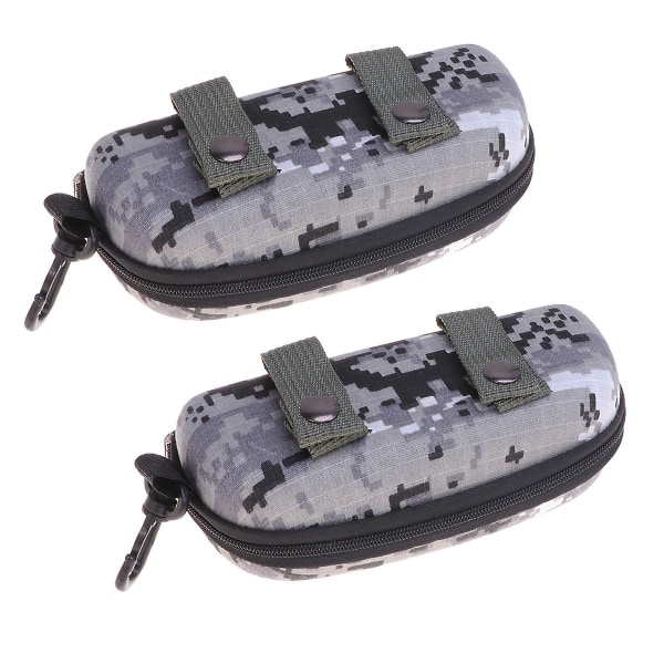 2pcs Universal Anti-pressure Zipper Eyeglasses Case Camoufla