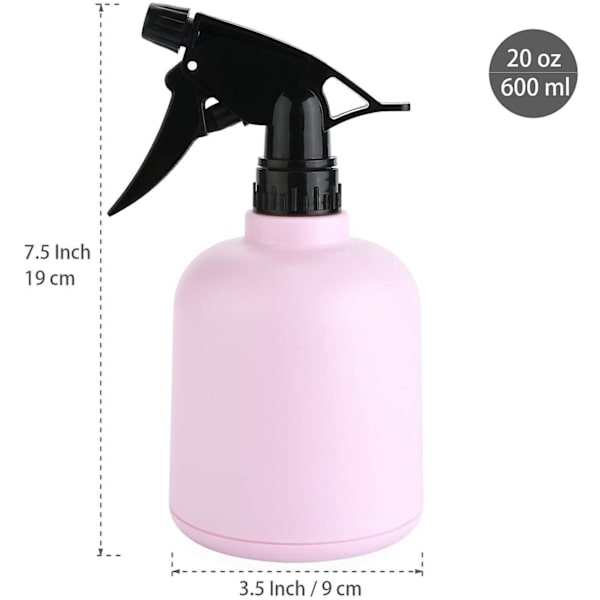 600ml Fin Sprøjte med Top Pump Trigger, Indendørs Plant Vandkande, Vandsprøjte til Blomsterplanter, Urter, Hjemmehave (Pink)