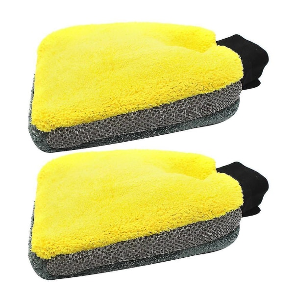 Vislone 2 stk. Mikrofiber Multifunktionel Bilvask Vant Anti-Scratch Vaskehandske 2 stk.
