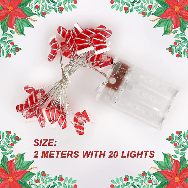Paristokäyttöiset Fairy Lights, 2m 20 Led Christmas Fairy Lights, Makuuhuoneen Fairy Lights, 2 Mode (lämmin valkoinen)