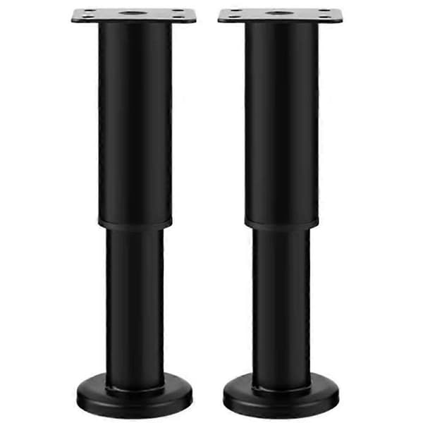 Møbelben til sofaunderstøttelse, justerbar højde, stabil støtte, cylindrisk, sort, 18-30 cm, 2 stk.
