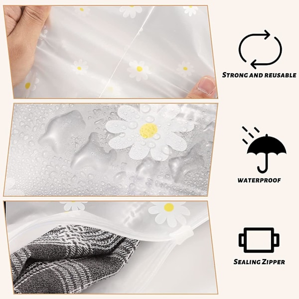 10 stk Rejse Opbevaringsposer, 2 stk Snøreposer og 8 stk Ziplockposer, Genanvendelige Tøjopbevaringsposer Vandafvisende Bagage Organiser Frosted B