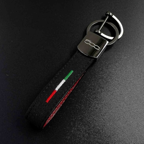 Fiat 500 Abarth Premium Metal Keyring Ring Key Fob Holder