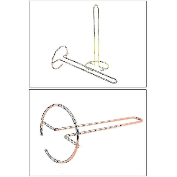 Toiletpapirholder i rustfrit stål med metalbelægning (33 x 12,8 cm) til køkken, toilet, badeværelse (rosenguld)