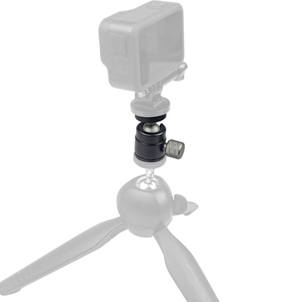Mini kulled för GoPro för Osmo 360 graders roterbar aluminiumlegering 1/4 skruv LED videoljus mobiltelefon DSLR kamera monopod stativhuvudfäste adapter