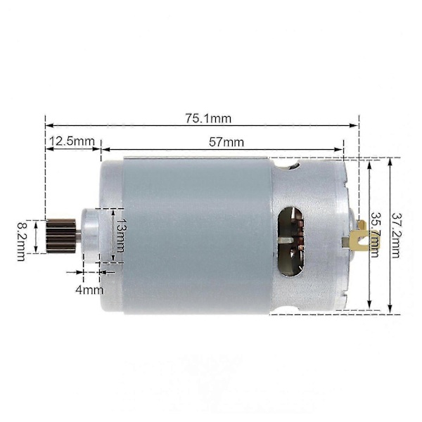 Rs550 DC-moottori 21v 29800rpm sähkösahamoottori 14 hampaalla 8,2mm vaihde