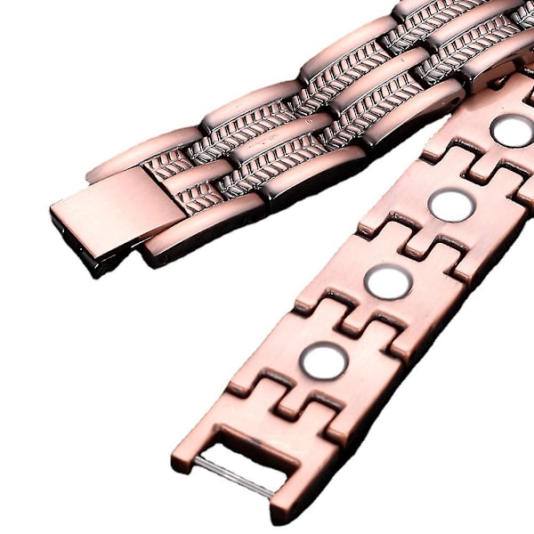 Herrar ren koppar magnetisk terapi armband lindra artrit karpaltunnel smärta förbättra kroppens fysiologiska magnetfält