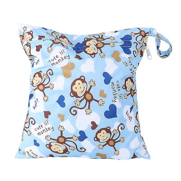 Monkey Pattern Vaskbar Bleiepose
