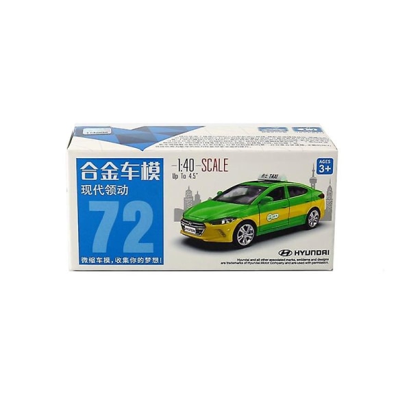 1:40 Scale Hyundai Elantra Taxi  Alloy Pull-back Diecast Model Car For Collection Friend Children Gift