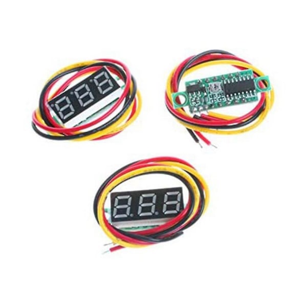 0,28 tommer LED Ultra-lille DC Digital 0-100V Voltmeter Spændingstester Tre-farvet Display 4-40V Supply