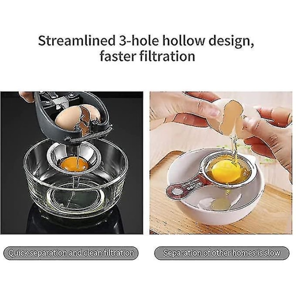 Eggåpner Breaker Egg Cracker, Rustfritt Stål Rå Egg Fjerner Automatisk Separator, Håndholdt Rask Eggeskall Cutter Med Eggeplomme Hvit Separator