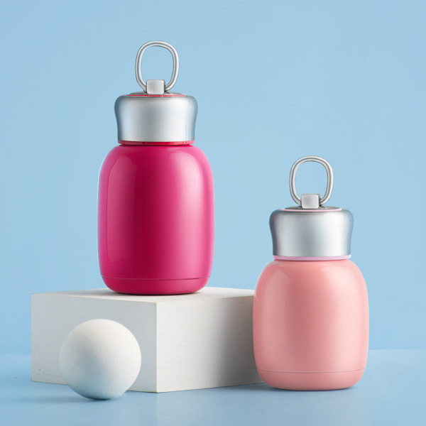 280ML Mini söt kaffevakuumflaskor termos i rostfritt stål för resor rose Red