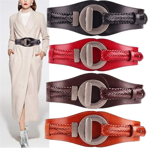 Damen breiter Taillengürtel Damen breiter elastischer Cinch Gürtel Mädchen Accessoire Circula red