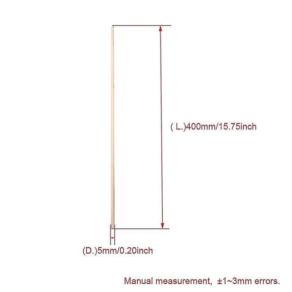 50kpl 5mm Halkaisija 400mm Pituus Pyöreä Koivupuutikku Rakennusmalliin