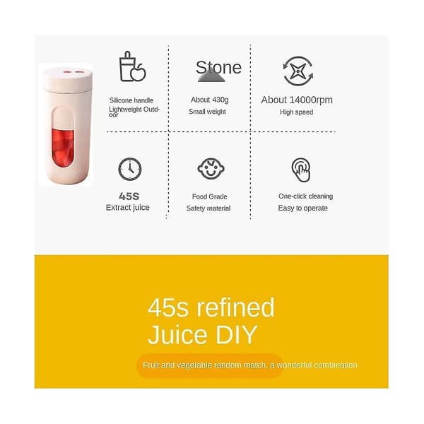 Bærbar Elektrisk Juicer Usb Trådløs Oplader Blender Mini
