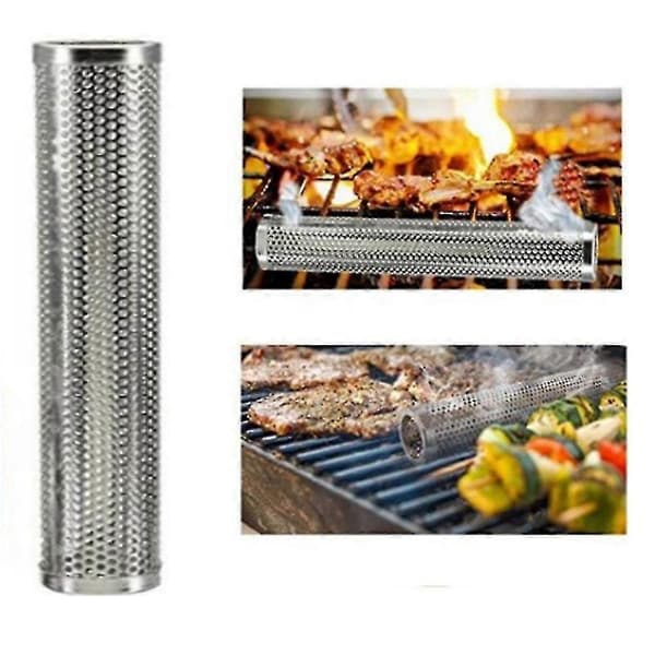 BBQ Grilltilbehør i rustfritt stål, perforerte røykerør