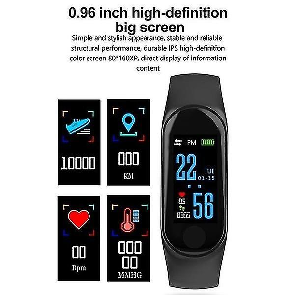 Digital klocka smart band blodtryck stegräknare armband vattentät fitness tracker för iOS Android
