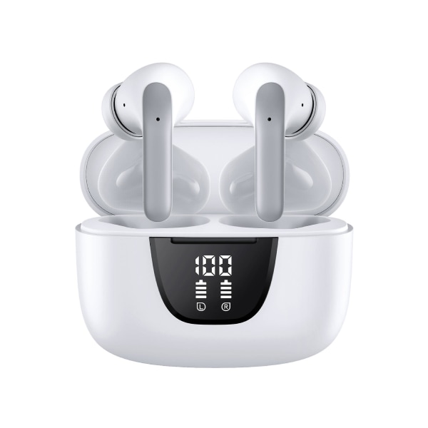 Bluetooth Kopfhrer, Kopfhrer Kabellos Bluetooth 5.3 Deep Bass Mit 4 Enc Mic, 40std Spielzeit Touch Control In Ear Kopfhrer Mit Led-anzeige, Ip8 Wasser
