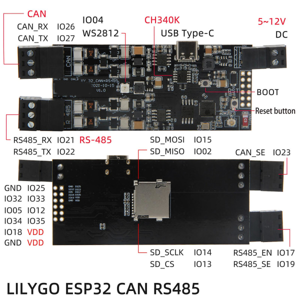 Lilygo Ttgo T-can485 Esp32 Can Rs-485 Iot-modul Wifi Bt Utviklingskort