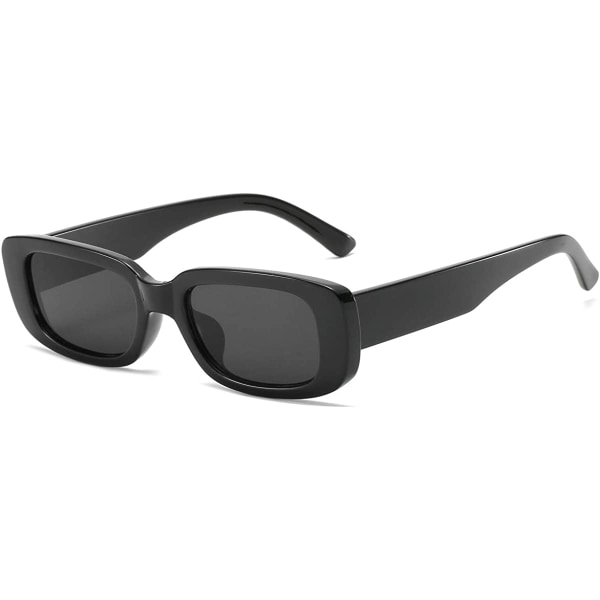 Rektangel solbriller til kvinder Mænd Trendy Retro Fashion Solbriller UV 400 Beskyttelse Firkantet Fram