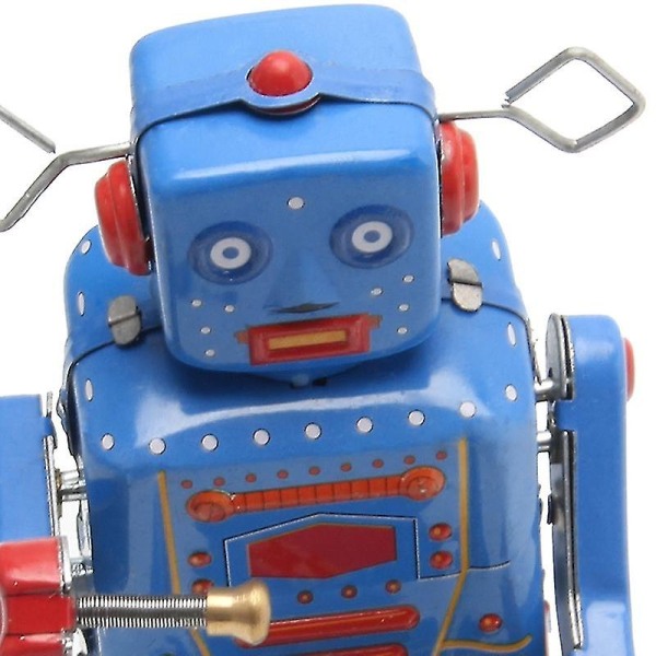 Retro Clockwork Wind Up Metal Walking Robot Leke Vintage samleobjekt Barnegave