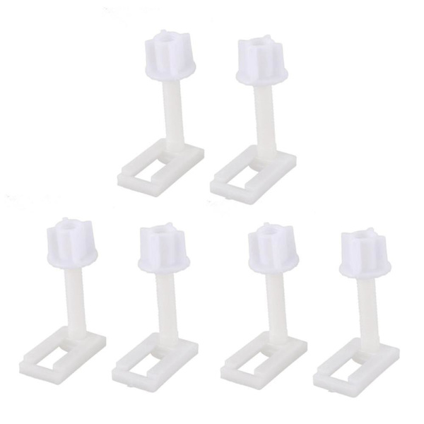 6 stk. DIY toiletskruer i plast, der passer til toiletsæder, hængsler, reparationsværktøj, type og størrelse: 5 4,4x2,4 cm