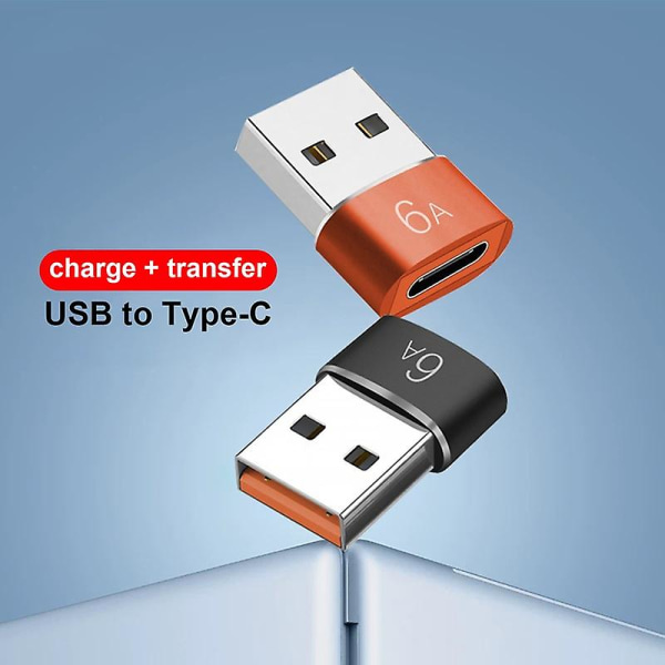 Typ-c Adapter Mini Snabbladdning 6a Typ-c hona till USB 3.0 hane omvandlare Otg-kontakt för laddare Orange
