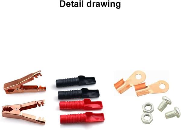 Bilbatteriladdare Alligator Clips, Isolerade Batteriklämmor, 2 st E