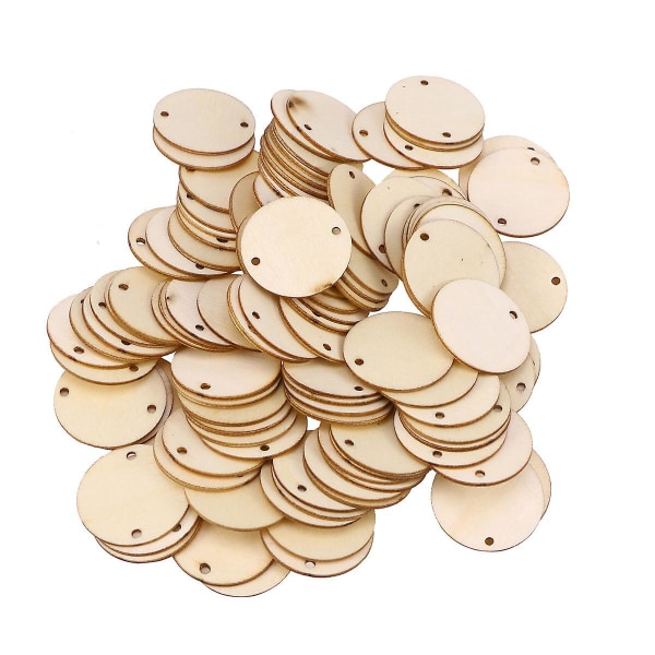 100 stk Treplater Runde 2-hulls Ubehandlet Natur