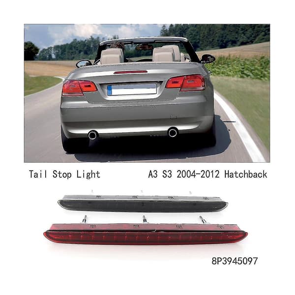 Sort Bagagerumsbremselys LED Tredje Bremslys Stoplys Til A3 S3 2004-2012 Hatchback 8p394509