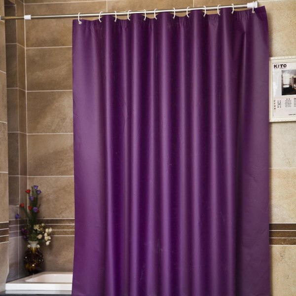 Purple Solid Shower Curtain 6 X 6 Ft Bath Curtains With 12 Metal Grommets And Hooks Waterproof Peva Bathroom Curtains For Bathtub Showers