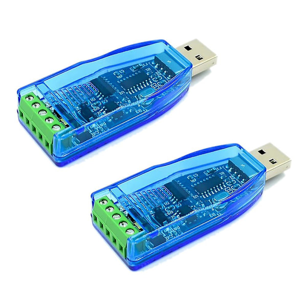 2 stk. USB til RS485 Konverter Isoleringsmodul Oppgradert Industriell ESD Beskyttelse CH340E Standard -485 C