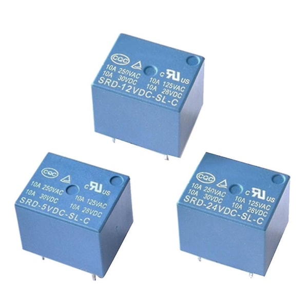 50 stk Srd Relé Srd-05v-sl-c Srd-09v-sl-c Srd-12v-sl-c Srd-24v-sl-c 10a 250vac 5-pins T73 Rel