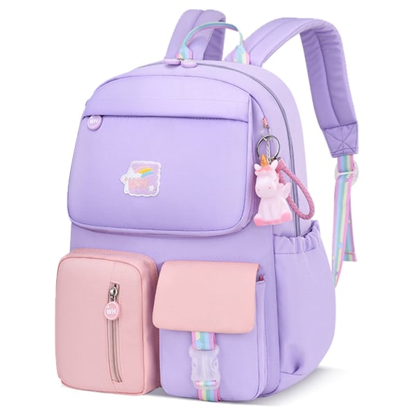 Unicorn skolryggsäck för flickor, ryggsäck för grundskoleklass med stor kapacitet, casual för barn för tonårsflicka