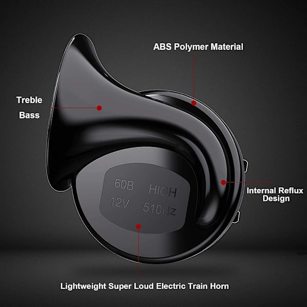 Dobbelt Tone Snegleformet Bilhorn, Universal 12v 300db Elektrisk Horn For Bil, Motorsykkel Og Elbil, Sett Med 2