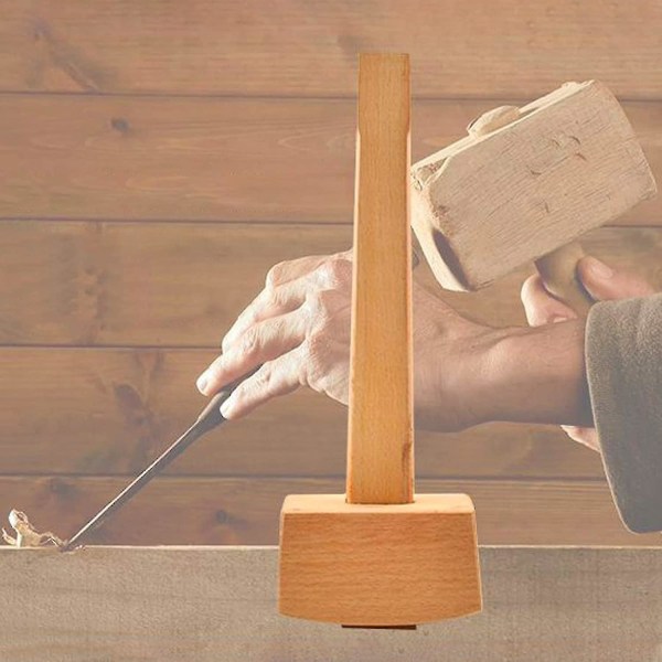 Pyökkipuinen vasara, jossa on mukava kahva ja kalteva iskupinta, puusepän vasara DIY-puusepäntyökaluun (245 mm)