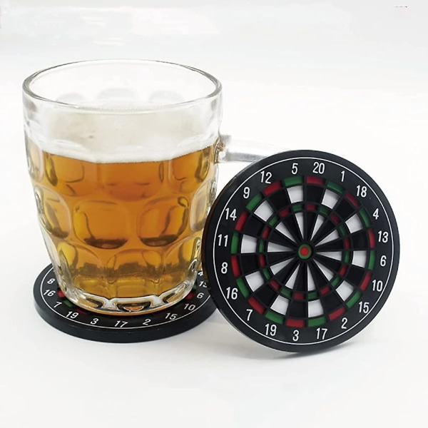 Brikkestøtte for glass, 4 stk./sett Dart Board Brikkestøtte, Drikkestøtte for barer, kafeer, hjem, fest,