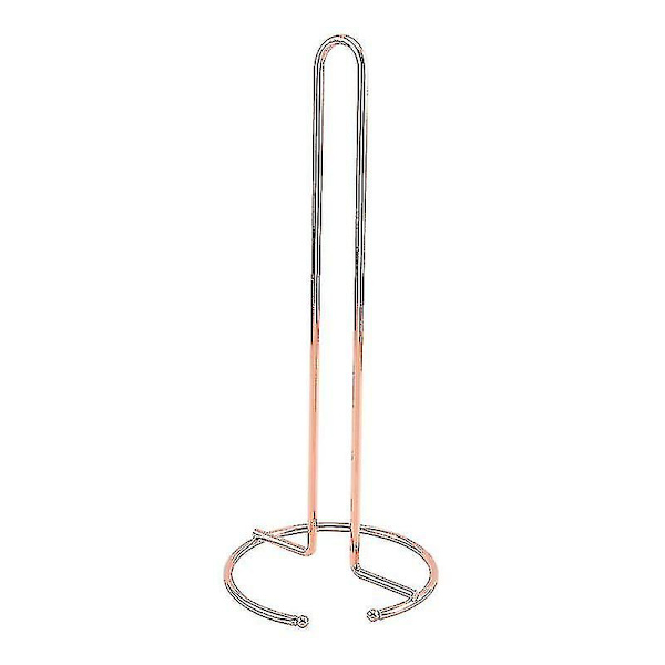 Toiletpapirholder i rustfrit stål med metalbelægning (33 x 12,8 cm) til køkken, toilet, badeværelse (rosenguld)