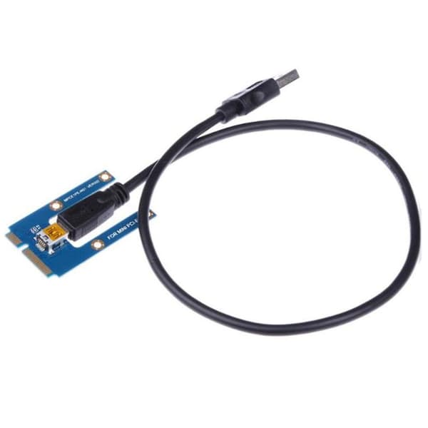 Usb 3.0 Mini Pci-e till Pcie Pci Express 1x till 16x Extender Riser Card Adapter Förlängningskabel för Mi