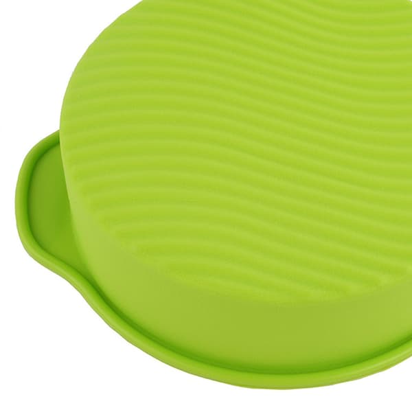 Silikonbageform 24 cm Rund Diameter Kagebageform Kageform Brødbageform Frugtbundform (grøn)