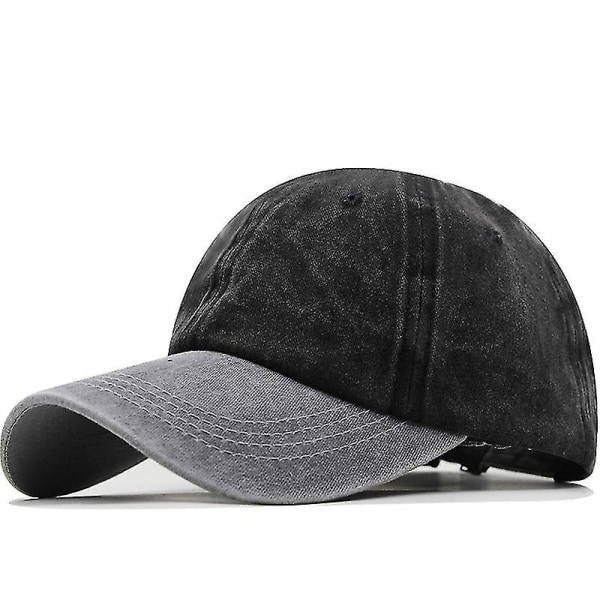 To-farvet vasket bomuldsfiskeri kasket til mænd kvinder Gorras Snapback kasketter Baseball kasketter Casquette Dad Hat udendørs kasket gray-black