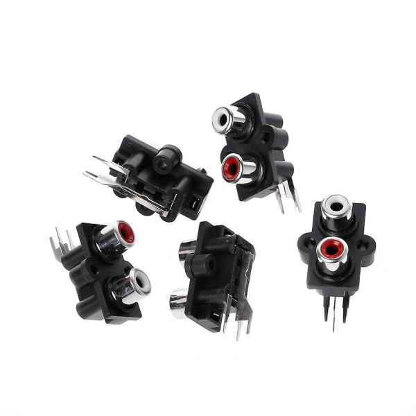 5 Pcs Pcb Mount 2 Position Stereo Audio Video Jack Rca Female Connector