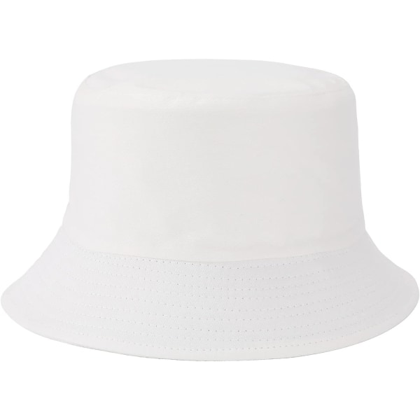Bucket Hat Unisex aurinkohattu yksivärinen miesten naisten (valkoinen) White