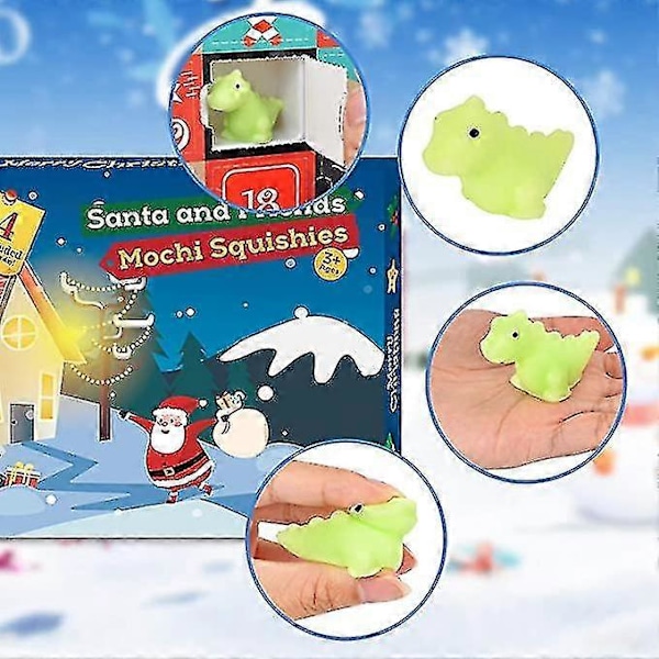 Joulukalenteri 2022 Joulu CountDown Kalenteri Leikki 24kpl Erilaisia Söötiä Mochi Eläimiä Pehmeitä Leikkikalua Lapsille
