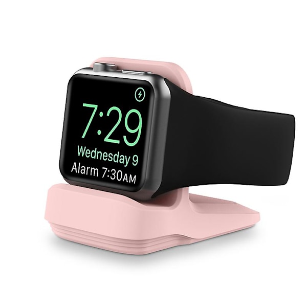 Se på ladestand for Apple Watch Series 1/2/3/4/5/6/7 for Apple Iwatch søt ladestasjon silikon lader tilbehørsholder