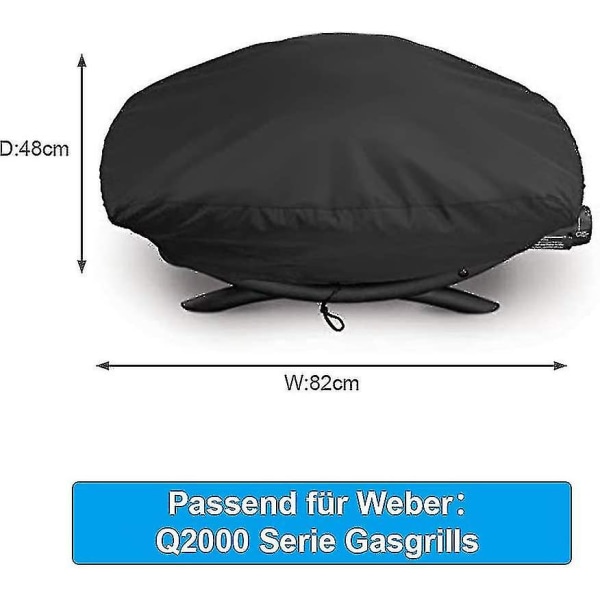 Cover för Weber Q2000 / Q2200 / Q200 Grill, grillöverdrag Vattentätt för Weber