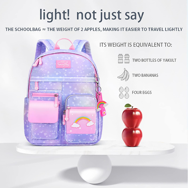 Enhörning Skolväska För Barn Stor Regnbåge Kapacitet Grundskolan Ryggsäck Väska För Flickor Barn Casual Daypack För Tonårsflicka