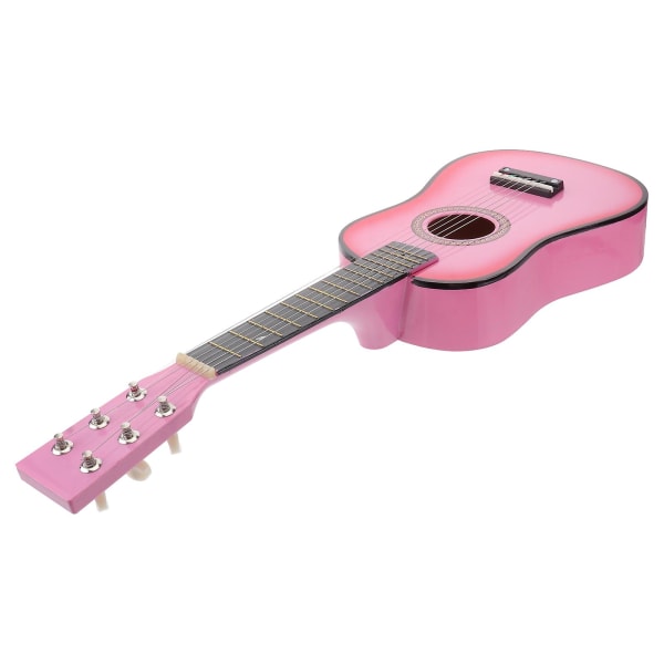 1stk Gitar Slitesterk Mini Portativ Vintage Stil Folkegitar Musikk Leke For Musikk Klasse Barn Nybegynner Rosa