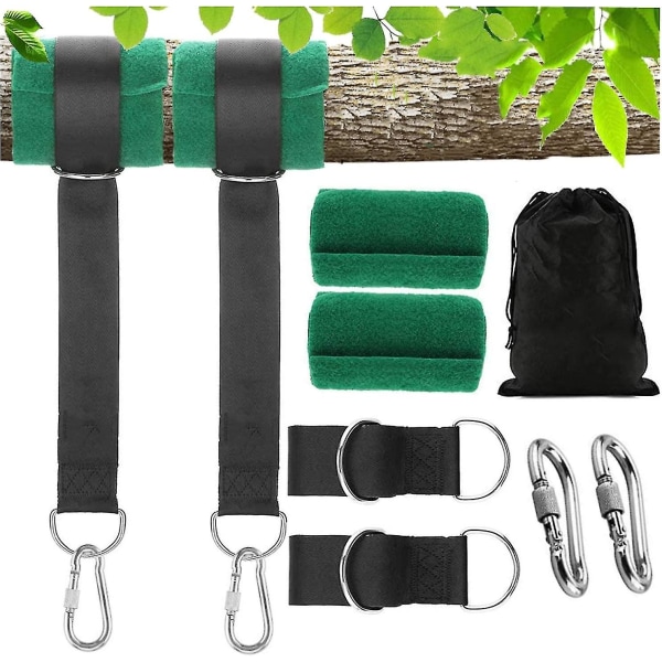 Tree Hammock Strap-adjustable,chair With 2 Safety Locking Carabiner Hooks,d-ringstree Guards,max 550kg